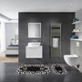Mijölnir Juego de alfombras de baño blanco y negro (2 piezas)